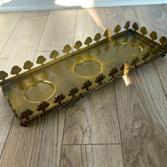 Hand Crafted Other - Vintage brass boho candle tray